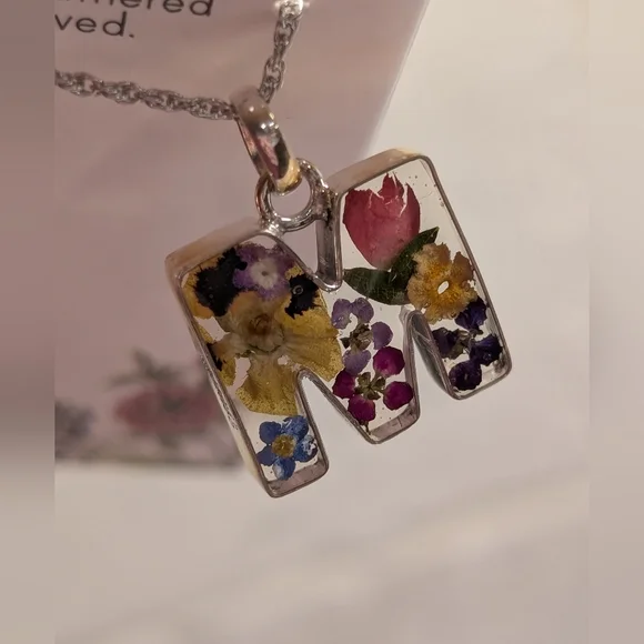 Sterling Silver Floral Necklace - NWT - "M" - Picture 7 of 8